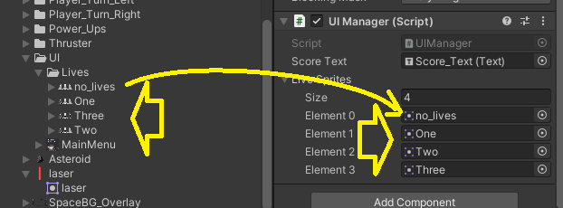 Dropdown Sprite[] array filled in.
